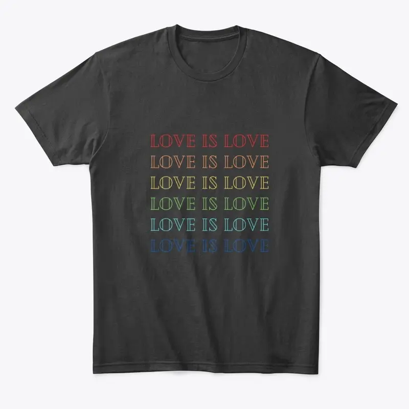 LOVE IS LOVE 6 COLOURS OF RAINBOW TEE